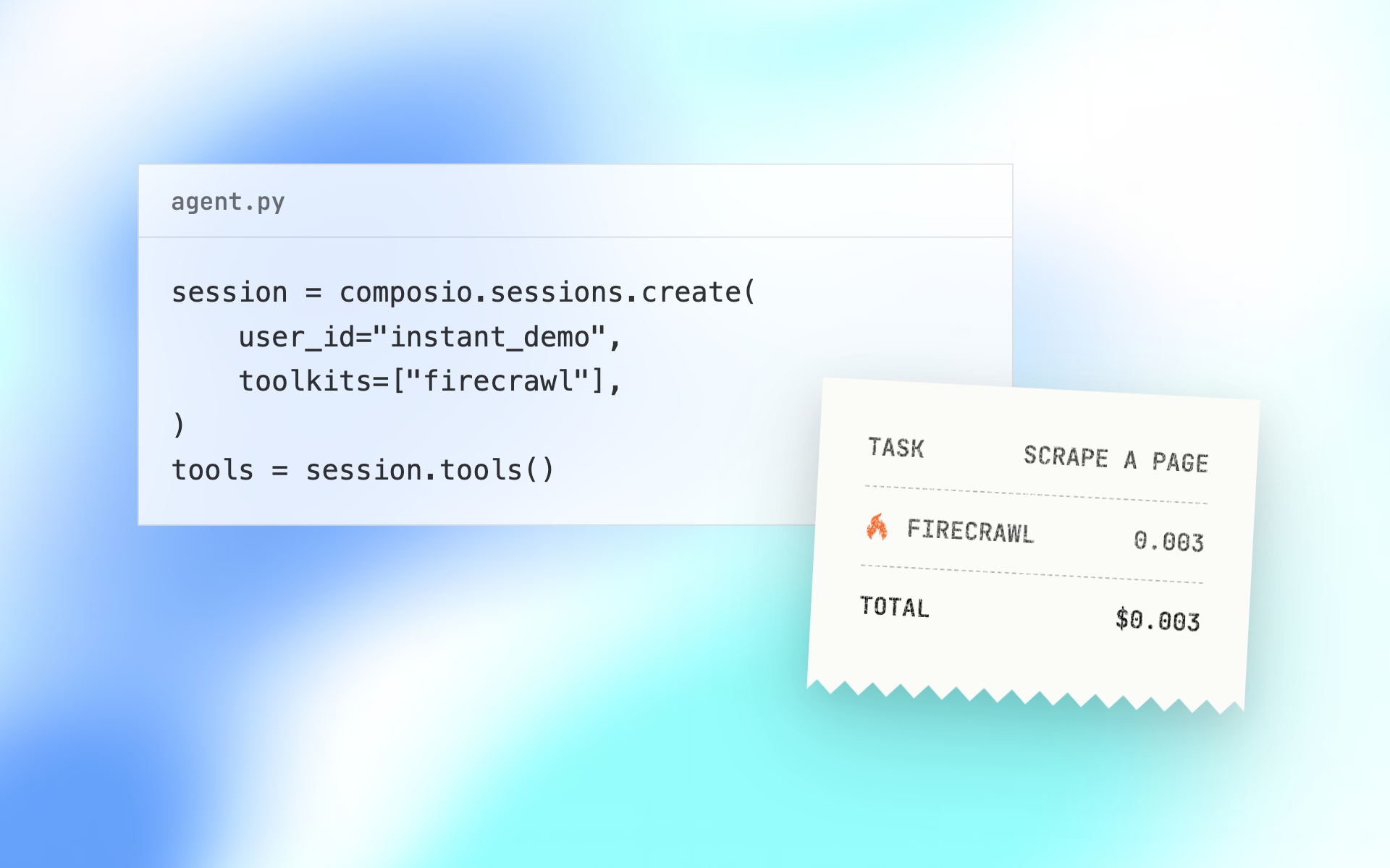 Code and receipt, Instant launch